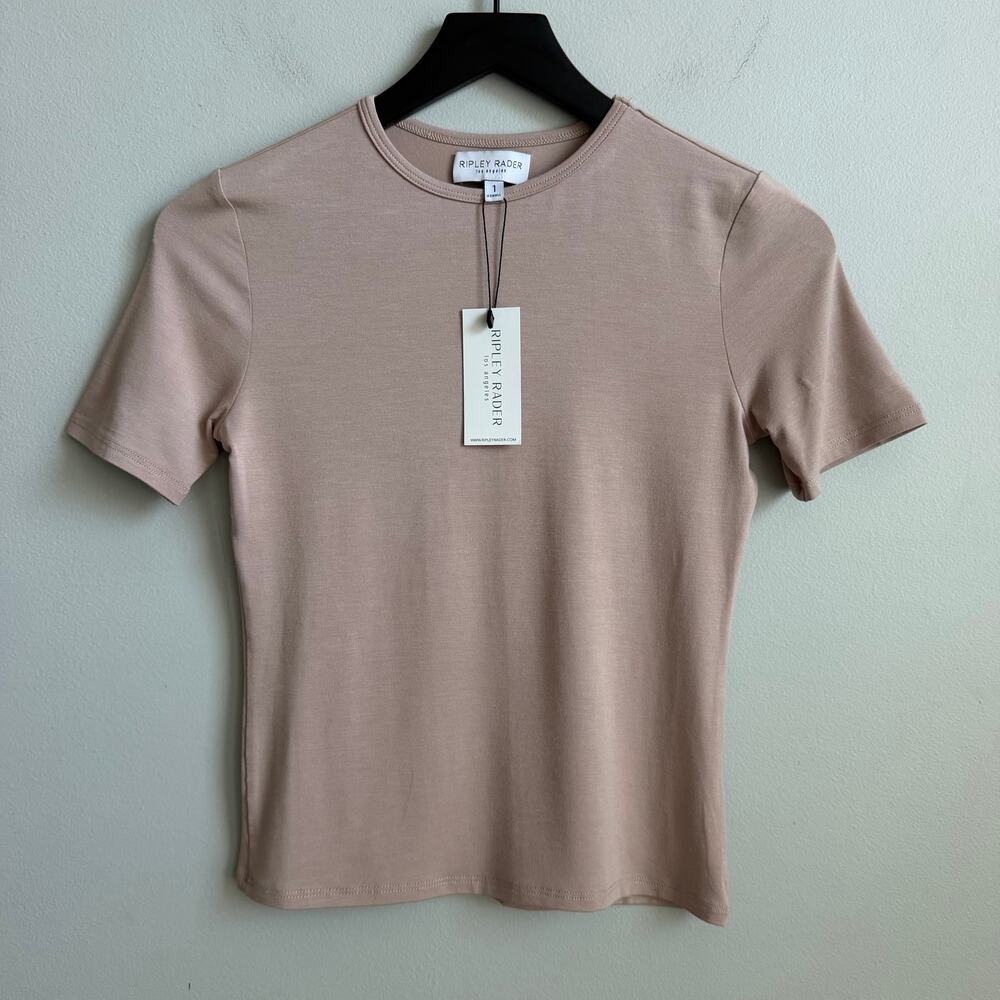 Ripley Rader Modal Fitted T-Shirt in Clay (Beige) Size XS
